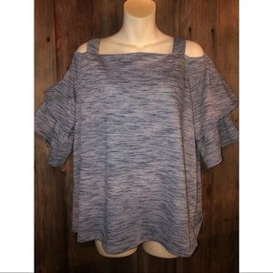 Chico’s Cold Shoulder Ruffle Sleeve Shirt